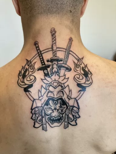 Tatouage japonais réalisé sur Orthez., Dax, L'Encre du Paradis