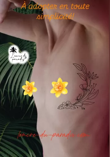 Projet tatouage floral poitrine femme à tatouer en Nouvelle-Aquitaine., Dax, L'Encre du Paradis