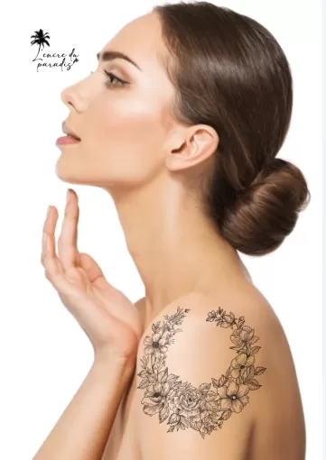 Projet de tatouage floral féminin, pour épaule… à tatouer en Nouvelle-Aquitaine., Dax, L'Encre du Paradis